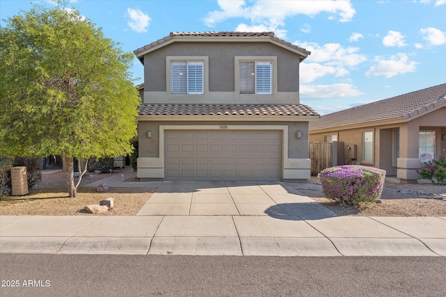 10252 E Butherus Dr, Scottsdale, AZ 85255 - view of front of home featuring driveway, an attached garage, stucco siding, and a tile roof