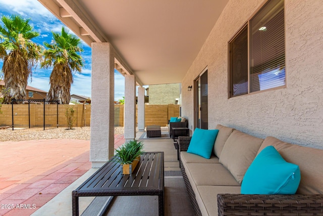 view of patio with an outdoor living space