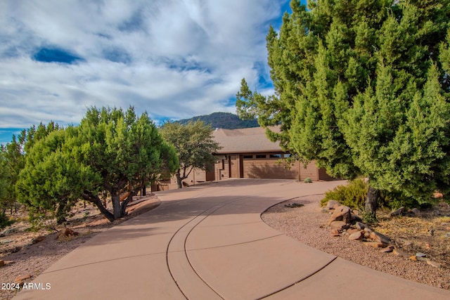 6641 W Wolfpaw Ln, Pine, AZ 85544 - view of property hidden behind natural elements with concrete driveway and a garage