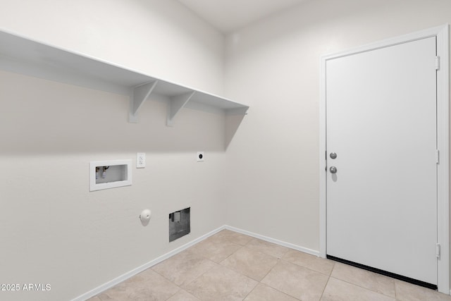 5269 E Gummite Dr, San Tan Valley, AZ 85143 - laundry room with hookup for a washing machine, baseboards, light tile patterned flooring, laundry area, and hookup for a gas dryer