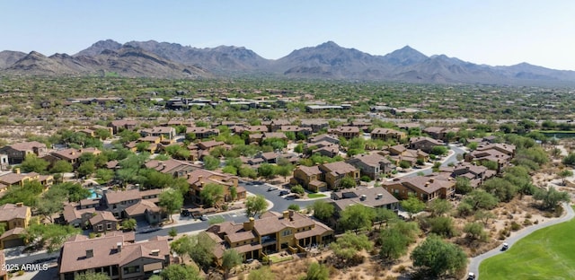 bird's eye view with a residential view and a mountain view