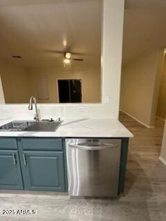 kitchen with sink and dishwasher