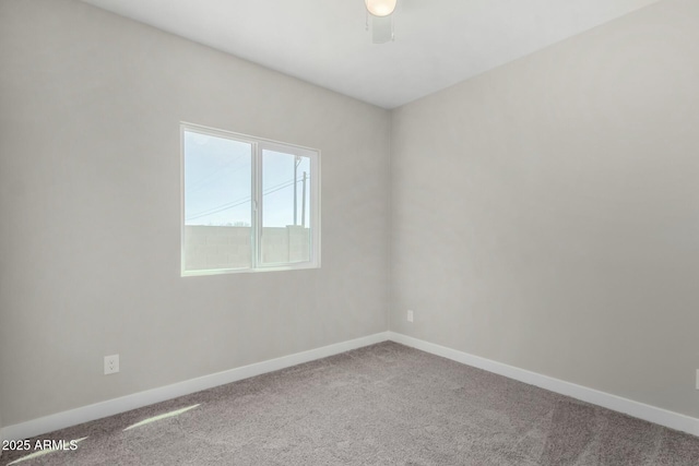 spare room with baseboards and carpet flooring