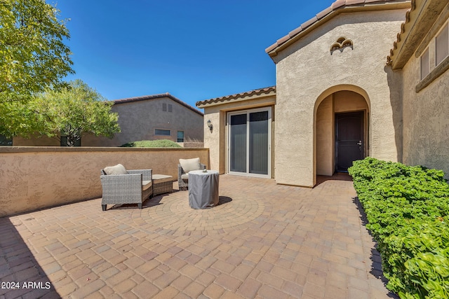 view of patio / terrace with an outdoor living space