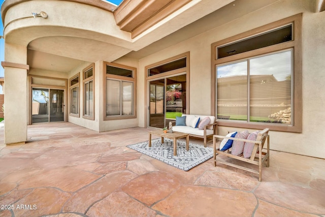 view of patio featuring an outdoor living space