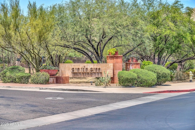 view of community sign