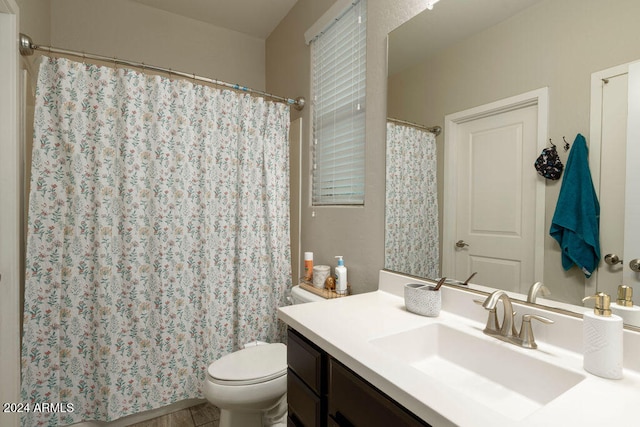 bathroom with vanity and toilet