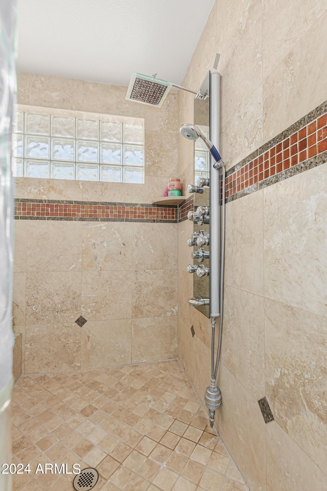 bathroom featuring curtained shower