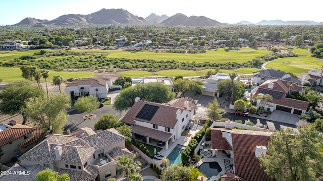 bird's eye view with a mountain view