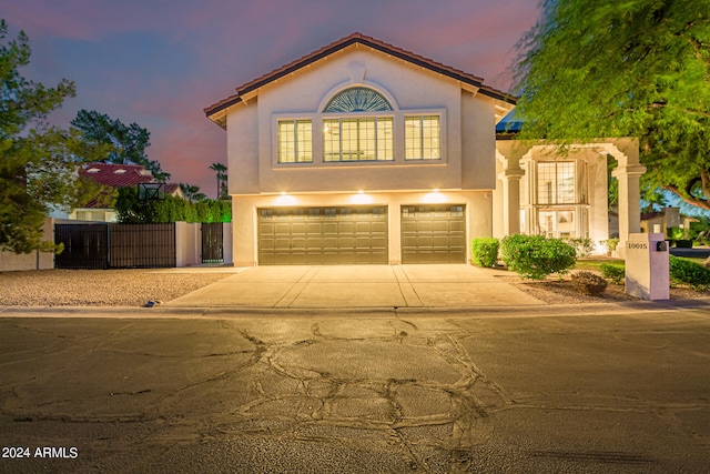 view of front facade with a garage