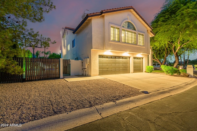 view of front of home featuring a garage