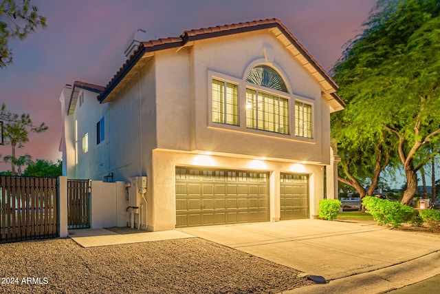 view of front of home featuring a garage