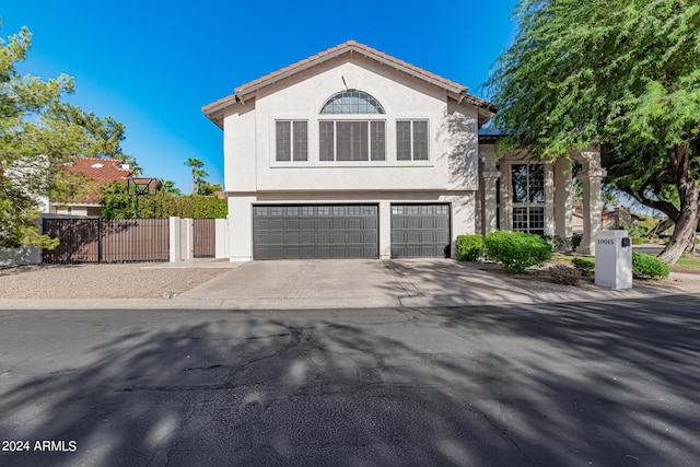 front of property featuring a garage