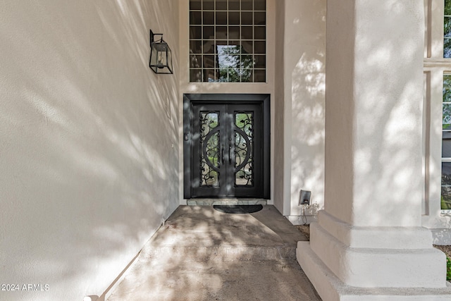 entrance to property with french doors