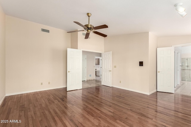 15602 N 19th St, Phoenix, AZ 85022 - interior space featuring ceiling fan, vaulted ceiling, and dark hardwood / wood-style flooring