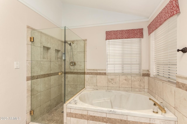 15602 N 19th St, Phoenix, AZ 85022 - bathroom with vaulted ceiling and plus walk in shower