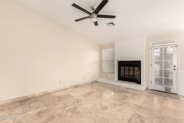 15602 N 19th St, Phoenix, AZ 85022 - unfurnished living room with ceiling fan and lofted ceiling