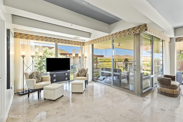 living room featuring a healthy amount of sunlight