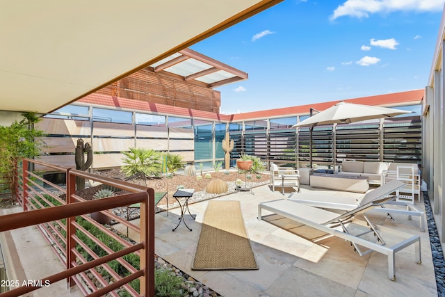 view of patio with an outdoor living space