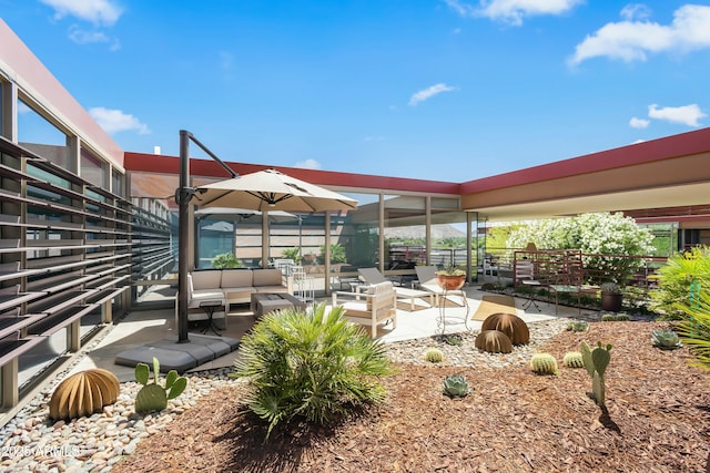 view of patio / terrace with an outdoor living space