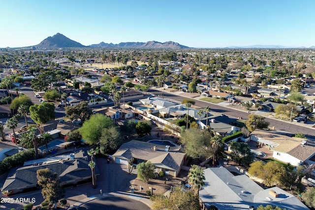 bird's eye view featuring a mountain view