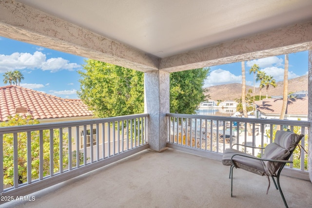 balcony with a mountain view