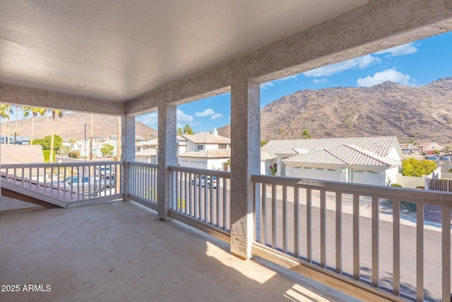 balcony with a mountain view