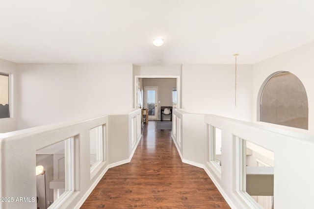 1451 E S Fork Dr, Phoenix, AZ 85048 - hallway with an upstairs landing and dark wood finished floors