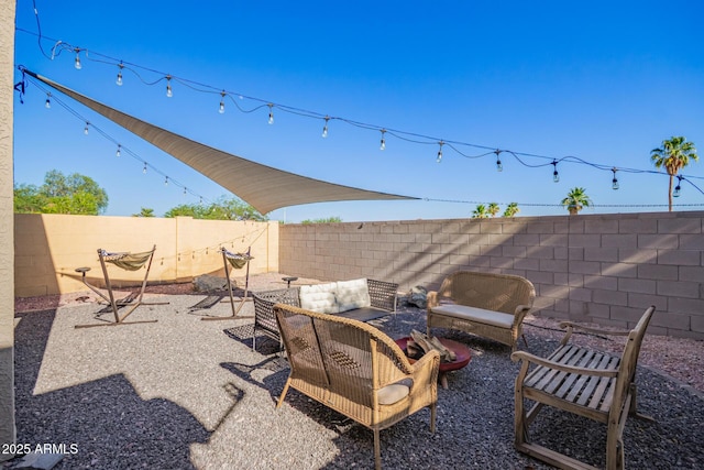 1451 E S Fork Dr, Phoenix, AZ 85048 - fenced backyard featuring an outdoor hangout area and a patio