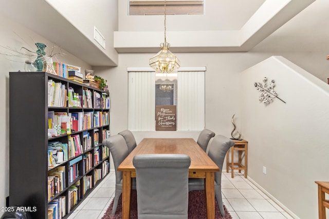 1451 E S Fork Dr, Phoenix, AZ 85048 - tiled dining space featuring a chandelier