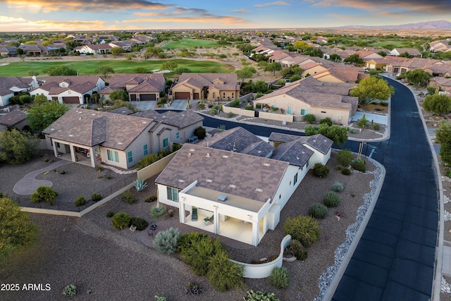 32128 S Bighorn Dr, Oracle, AZ 85623 - aerial view at dusk of a residential view