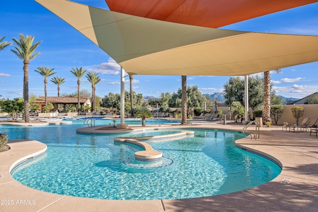 32128 S Bighorn Dr, Oracle, AZ 85623 - community pool featuring a hot tub and a patio