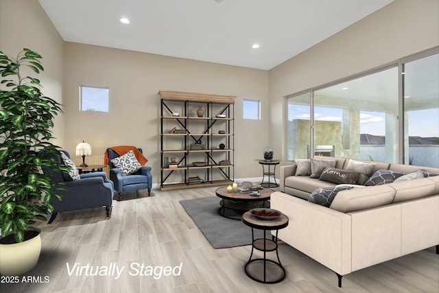 32128 S Bighorn Dr, Oracle, AZ 85623 - living area featuring light wood-style floors and recessed lighting