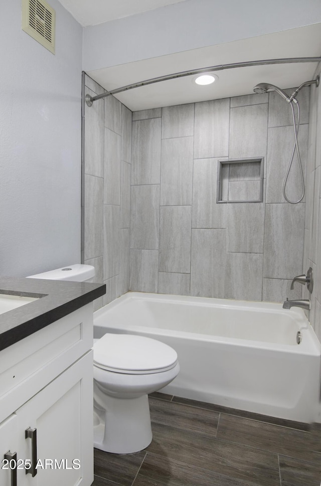 2333 E Southern Ave Unit 1015, Tempe, AZ 85282 - bathroom with vanity, bathtub / shower combination, and wood finished floors