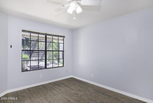 2333 E Southern Ave Unit 1015, Tempe, AZ 85282 - unfurnished room with dark wood-style flooring and ceiling fan