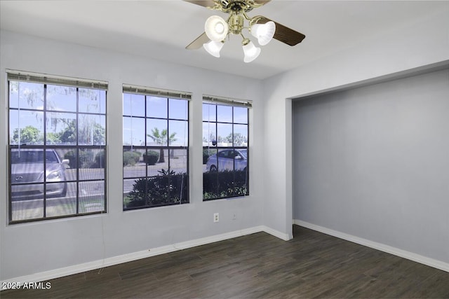 2333 E Southern Ave Unit 1015, Tempe, AZ 85282 - unfurnished room featuring a ceiling fan and dark wood finished floors