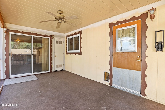 view of patio with ceiling fan