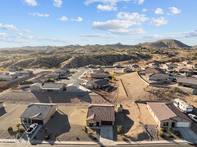 aerial view with a mountain view