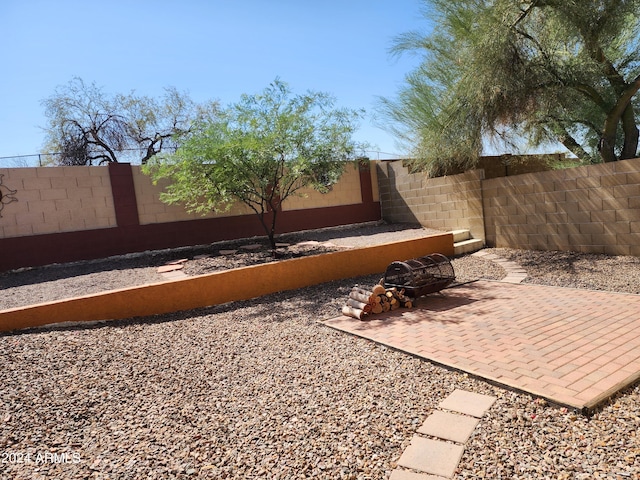 view of yard with a patio area