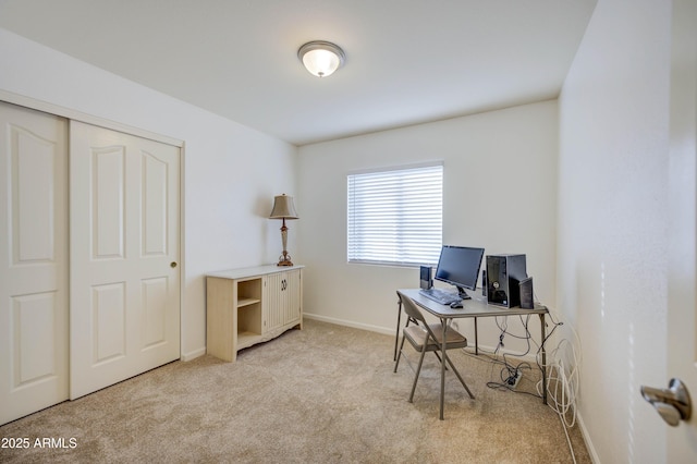 view of carpeted office