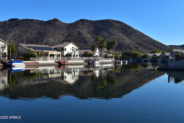 view of water feature with a mountain view