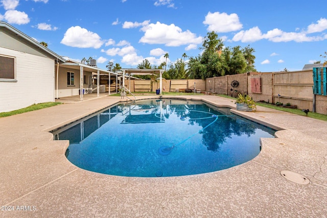 view of pool featuring a patio