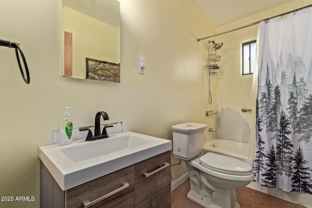 38222 N 19th Ave, Phoenix, AZ 85086 - bathroom featuring vanity, toilet, shower / bath combination with curtain, and baseboards