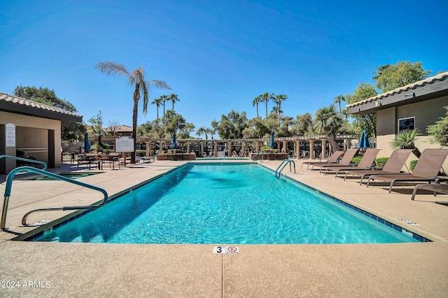 view of pool with a patio