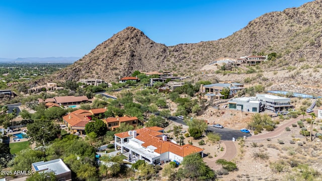 bird's eye view of a mountain backdrop