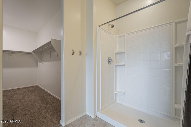 bathroom featuring a shower