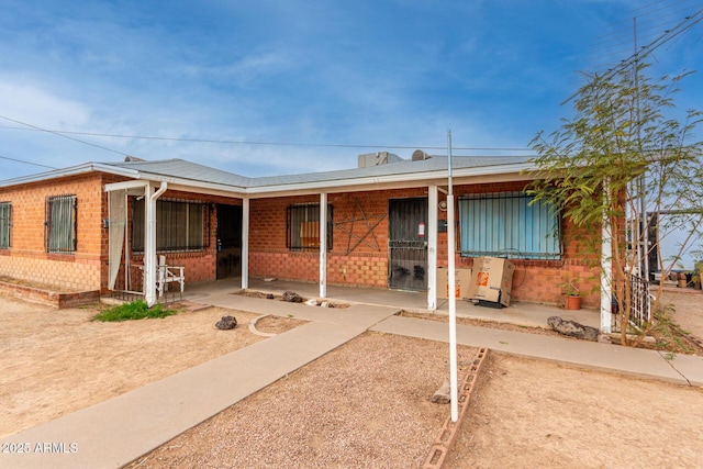 view of single story home