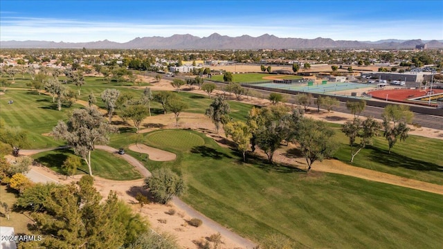 bird's eye view with a mountain view