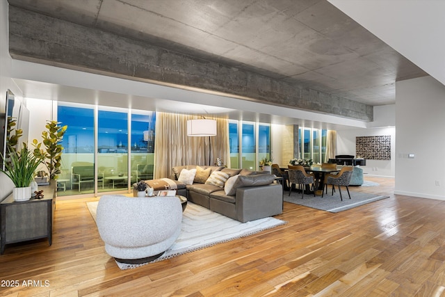 living room featuring hardwood / wood-style floors