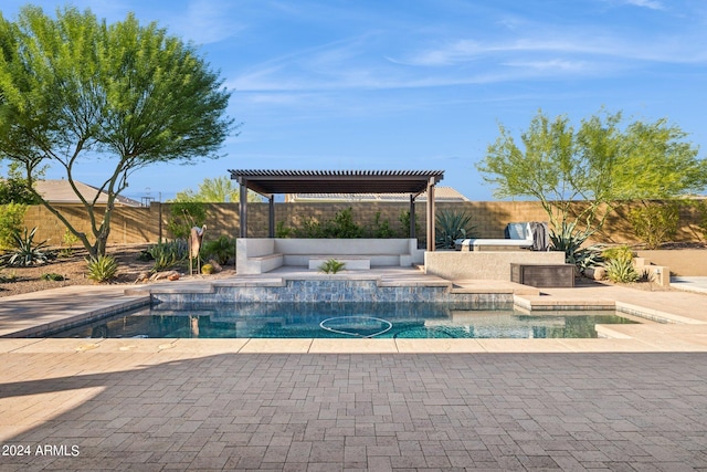 view of pool featuring a pergola and a patio